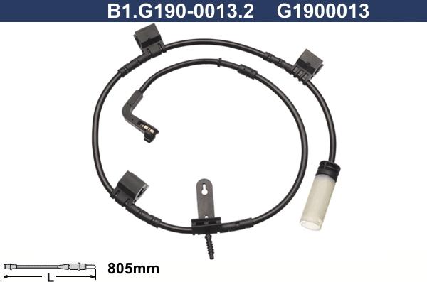 Galfer B1.G190-0013.2 - Warning Contact, brake pad wear autospares.lv