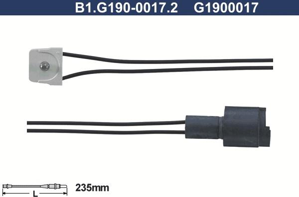 Galfer B1.G190-0017.2 - Warning Contact, brake pad wear autospares.lv