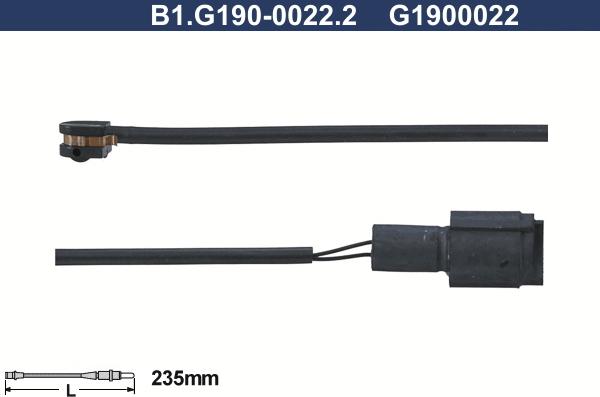Galfer B1.G190-0022.2 - Warning Contact, brake pad wear autospares.lv