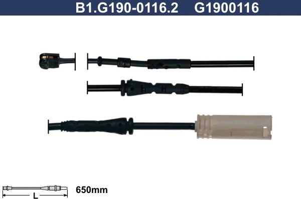 Galfer B1.G190-0116.2 - Warning Contact, brake pad wear autospares.lv