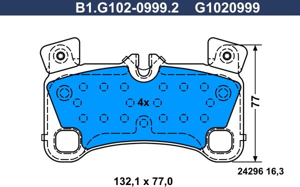 Galfer B1.G102-0999.2 - Brake Pad Set, disc brake autospares.lv