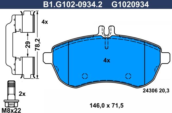 Galfer B1.G102-0934.2 - Brake Pad Set, disc brake autospares.lv