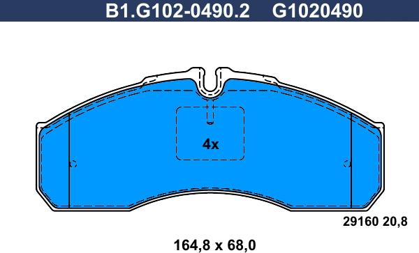 Galfer B1.G102-0490.2 - Brake Pad Set, disc brake autospares.lv