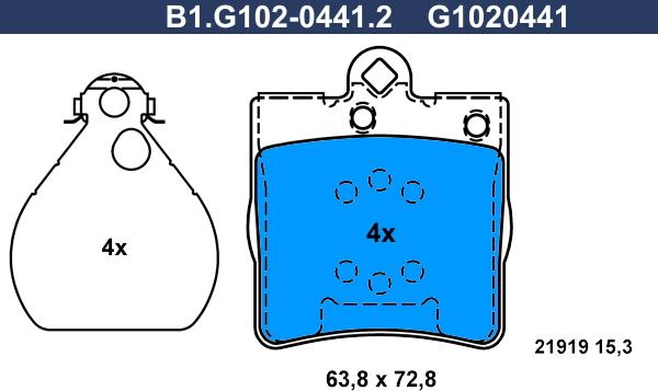 Galfer B1.G102-0441.2 - Brake Pad Set, disc brake autospares.lv