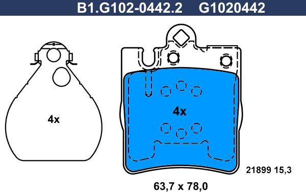 Galfer B1.G102-0442.2 - Brake Pad Set, disc brake autospares.lv