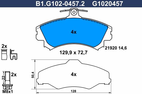 Galfer B1.G102-0457.2 - Brake Pad Set, disc brake autospares.lv