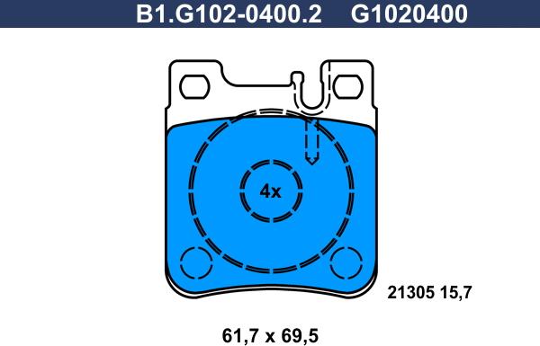 Galfer B1.G102-0400.2 - Brake Pad Set, disc brake autospares.lv