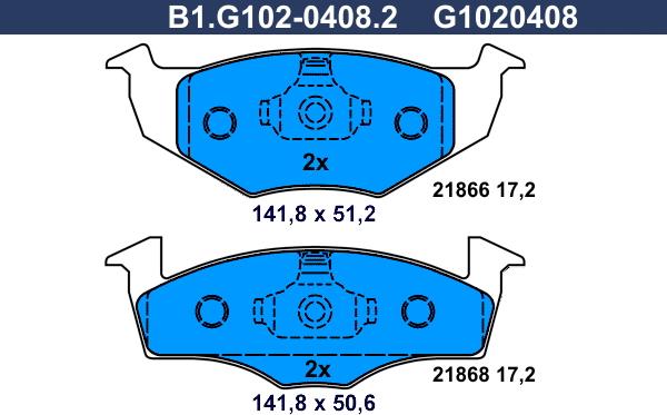 Galfer B1.G102-0408.2 - Brake Pad Set, disc brake autospares.lv