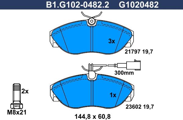 Galfer B1.G102-0482.2 - Brake Pad Set, disc brake autospares.lv