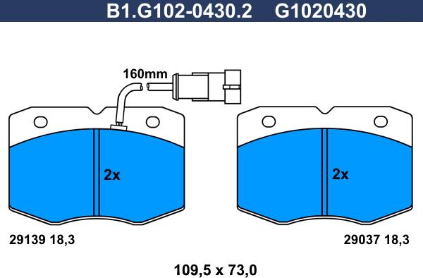 Galfer B1.G102-0430.2 - Brake Pad Set, disc brake autospares.lv