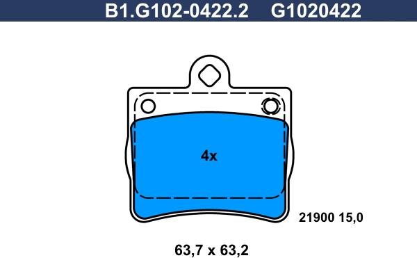 Galfer B1.G102-0422.2 - Brake Pad Set, disc brake autospares.lv