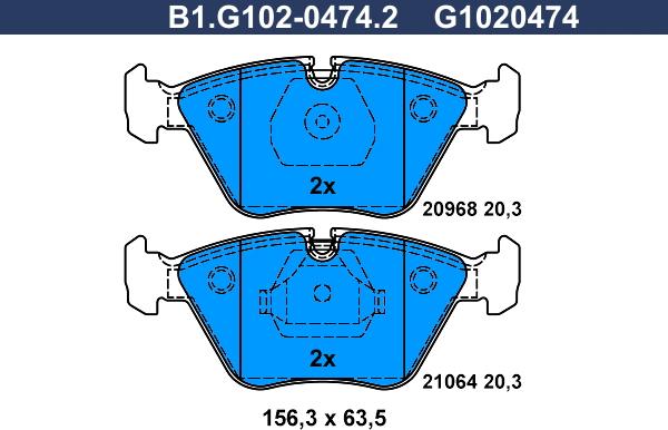 Galfer B1.G102-0474.2 - Brake Pad Set, disc brake autospares.lv