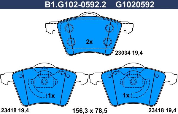 Galfer B1.G102-0592.2 - Brake Pad Set, disc brake autospares.lv