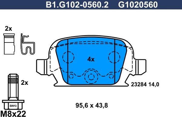 Galfer B1.G102-0560.2 - Brake Pad Set, disc brake autospares.lv