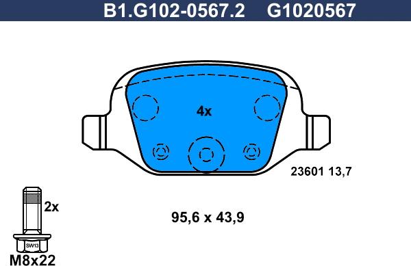 Galfer B1.G102-0567.2 - Brake Pad Set, disc brake autospares.lv