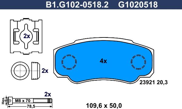 Galfer B1.G102-0518.2 - Brake Pad Set, disc brake autospares.lv