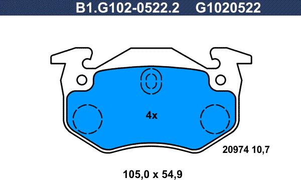 Galfer B1.G102-0522.2 - Brake Pad Set, disc brake autospares.lv