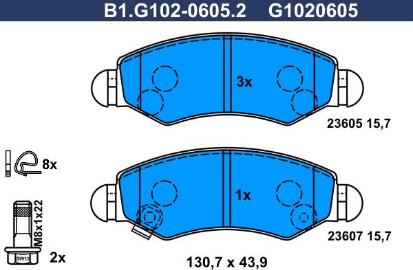 Galfer B1.G102-0605.2 - Brake Pad Set, disc brake autospares.lv