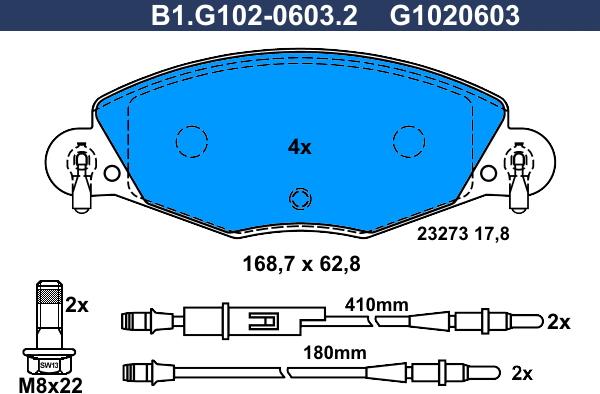 Galfer B1.G102-0603.2 - Brake Pad Set, disc brake autospares.lv