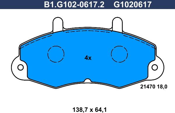 Galfer B1.G102-0617.2 - Brake Pad Set, disc brake autospares.lv