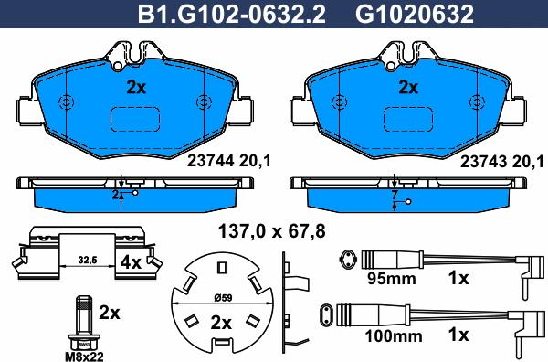 Galfer B1.G102-0632.2 - Brake Pad Set, disc brake autospares.lv