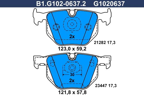 Galfer B1.G102-0637.2 - Brake Pad Set, disc brake autospares.lv