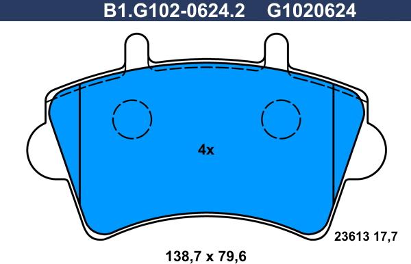 Galfer B1.G102-0624.2 - Brake Pad Set, disc brake autospares.lv