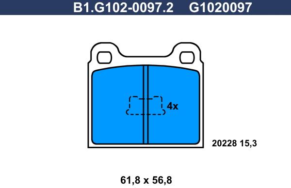 Galfer B1.G102-0097.2 - Brake Pad Set, disc brake autospares.lv