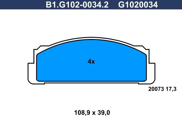 Galfer B1.G102-0034.2 - Brake Pad Set, disc brake autospares.lv