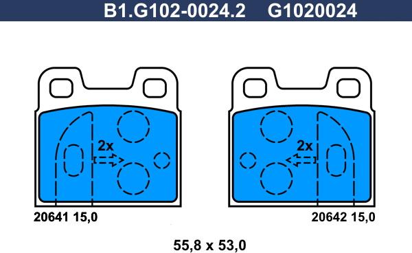 Galfer B1.G102-0024.2 - Brake Pad Set, disc brake autospares.lv