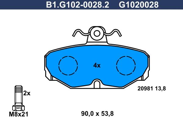 Galfer B1.G102-0028.2 - Brake Pad Set, disc brake autospares.lv