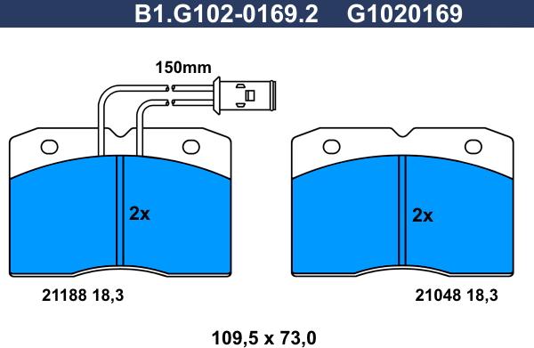 Galfer B1.G102-0169.2 - Brake Pad Set, disc brake autospares.lv