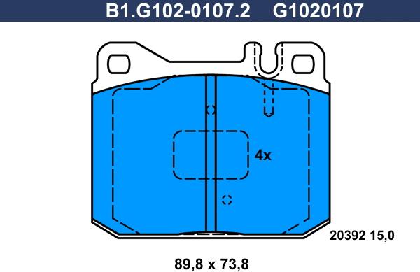 Galfer B1.G102-0107.2 - Brake Pad Set, disc brake autospares.lv