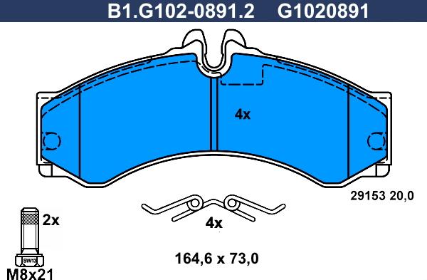 Galfer B1.G102-0891.2 - Brake Pad Set, disc brake autospares.lv