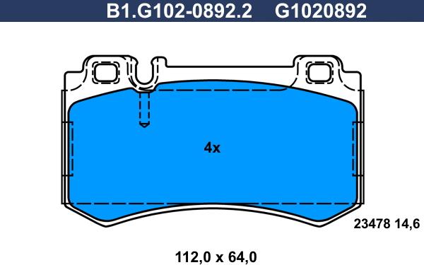 Galfer B1.G102-0892.2 - Brake Pad Set, disc brake autospares.lv