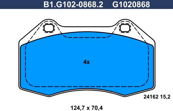 Galfer B1.G102-0868.2 - Brake Pad Set, disc brake autospares.lv