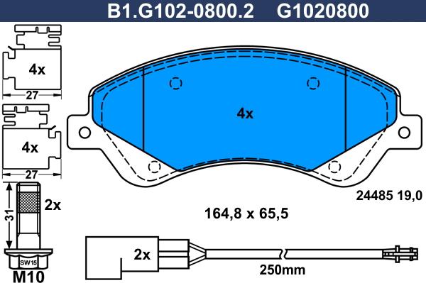 Galfer B1.G102-0800.2 - Brake Pad Set, disc brake autospares.lv