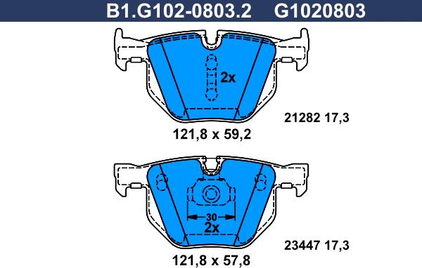 Galfer B1.G102-0803.2 - Brake Pad Set, disc brake autospares.lv