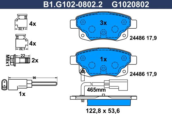 Galfer B1.G102-0802.2 - Brake Pad Set, disc brake autospares.lv