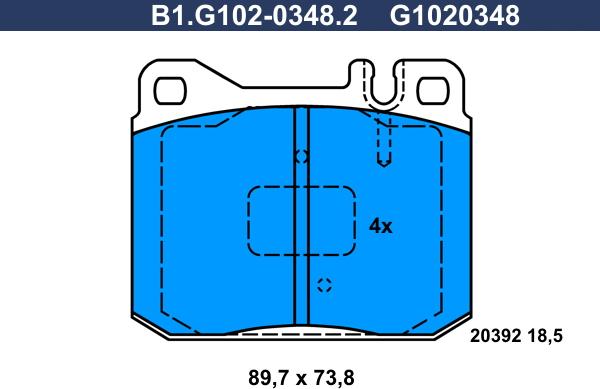 Galfer B1.G102-0348.2 - Brake Pad Set, disc brake autospares.lv