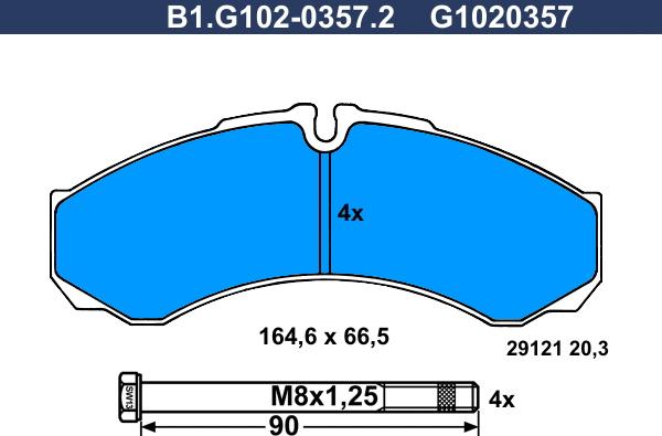 Galfer B1.G102-0357.2 - Brake Pad Set, disc brake autospares.lv