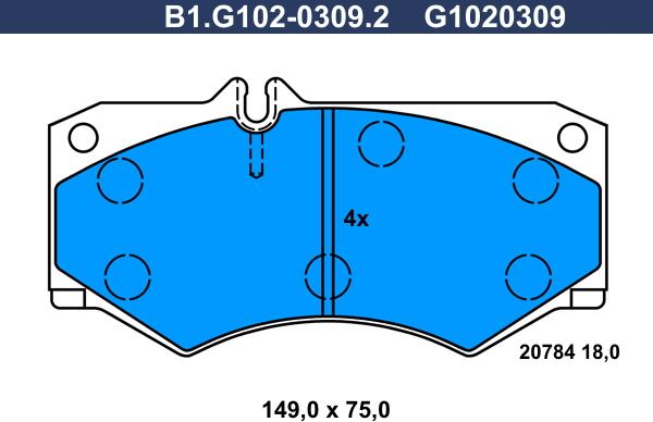 Galfer B1.G102-0309.2 - Brake Pad Set, disc brake autospares.lv