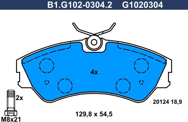 Galfer B1.G102-0304.2 - Brake Pad Set, disc brake autospares.lv