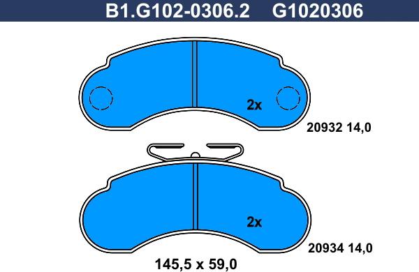 Galfer B1.G102-0306.2 - Brake Pad Set, disc brake autospares.lv