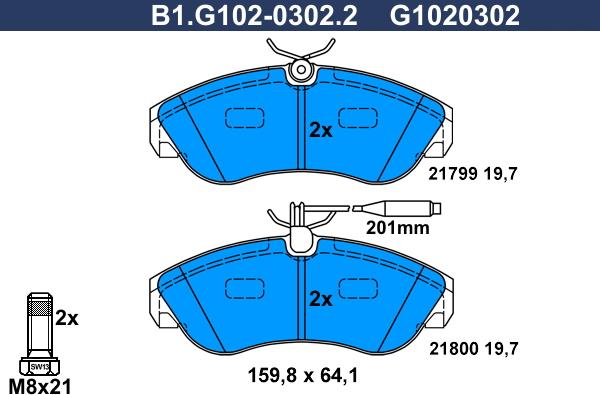 Galfer B1.G102-0302.2 - Brake Pad Set, disc brake autospares.lv