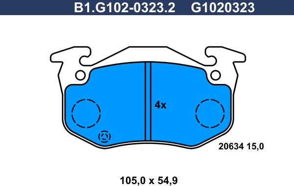 Galfer B1.G102-0323.2 - Brake Pad Set, disc brake autospares.lv
