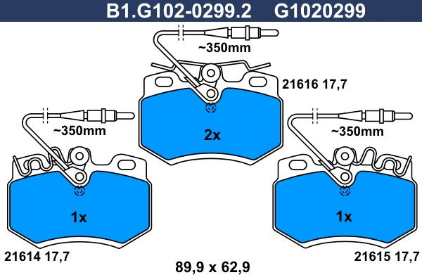 Galfer B1.G102-0299.2 - Brake Pad Set, disc brake autospares.lv