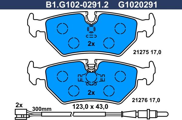 Galfer B1.G102-0291.2 - Brake Pad Set, disc brake autospares.lv