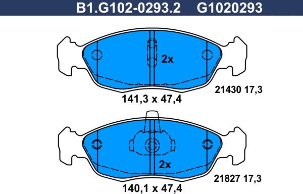 Galfer B1.G102-0293.2 - Brake Pad Set, disc brake autospares.lv