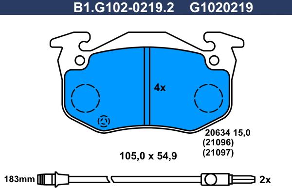 Galfer B1.G102-0219.2 - Brake Pad Set, disc brake autospares.lv